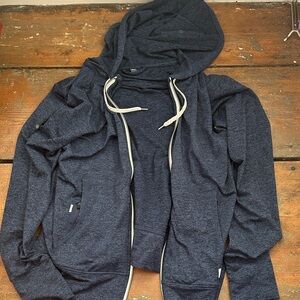 Vuori Heathered Blue Zip-Up Jacket